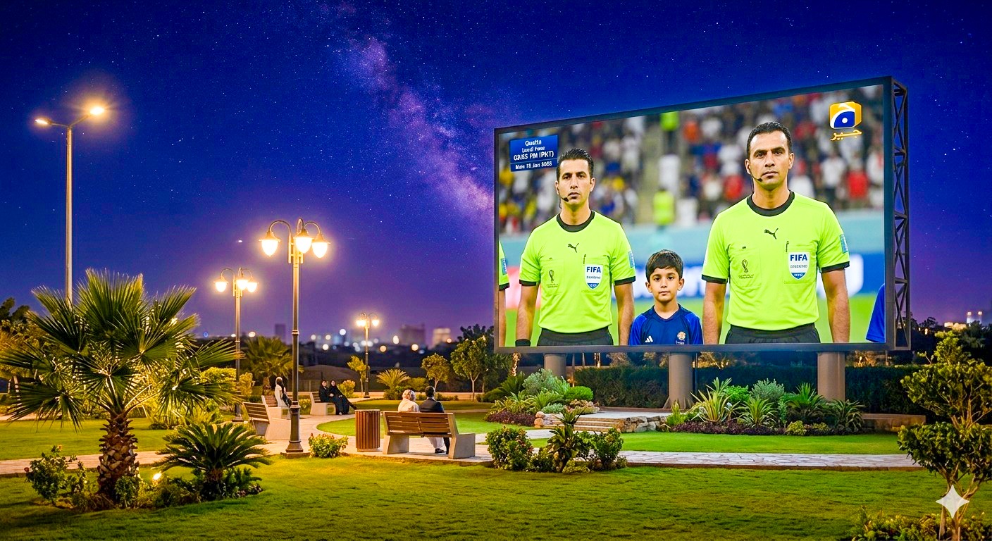 گوادر میں فیفا ورلڈ کپ اسکریننگ، شائقین کے لیے بڑی اسکرینوں کا خصوصی انتظام