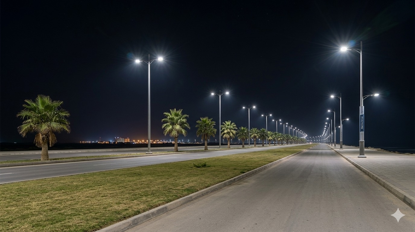 چینی قونصل خانے کے تعاون سے گوادر کے اہم علاقے سولر اسٹریٹ لائٹس سے روشن